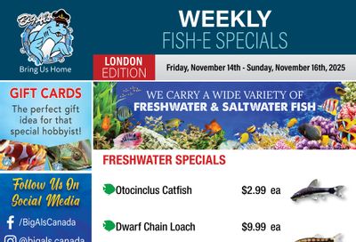 Big Al's (London) Weekend Specials November 14 to 16