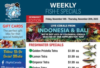 Big Al's (Newmarket) Weekly Specials November 14 to 20