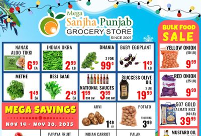 Sanjha Punjab Grocery Store Flyer November 14 to 20