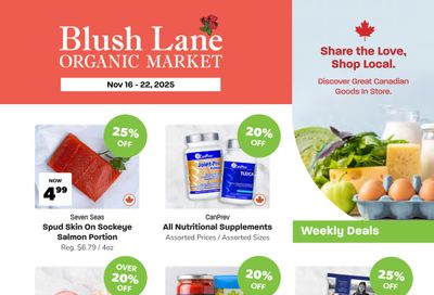 Blush Lane Organic Market Flyer November 16 to 22