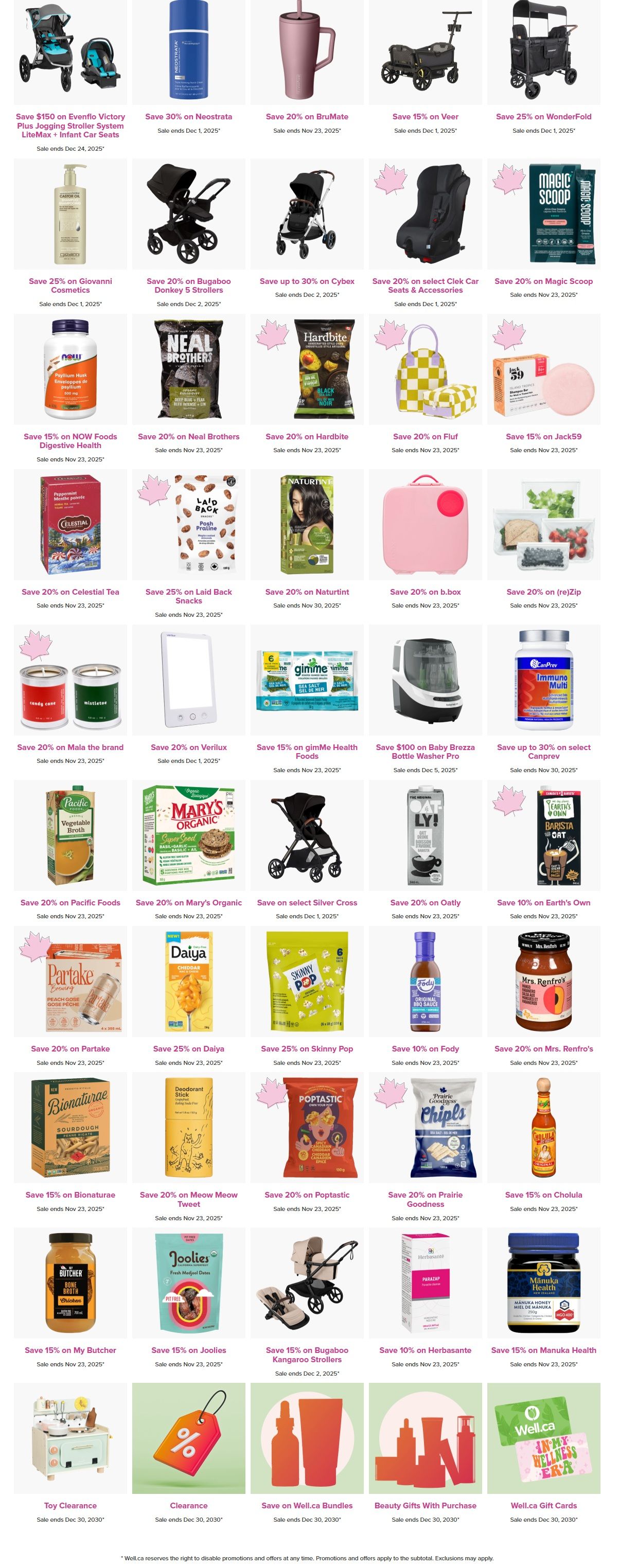 Well.ca Weekly Sales November 17 to 23