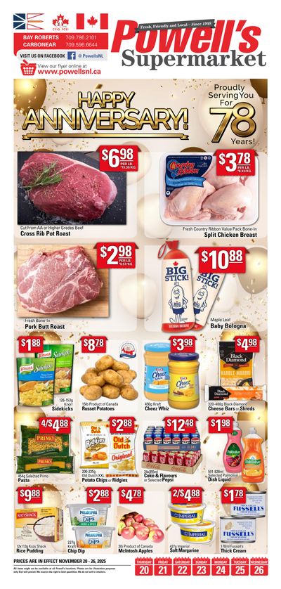 Powell's Supermarket Flyer November 20 to 26