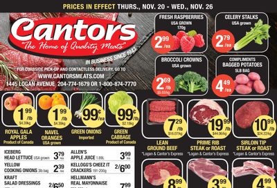 Cantor's Meats Flyer November 20 to 26