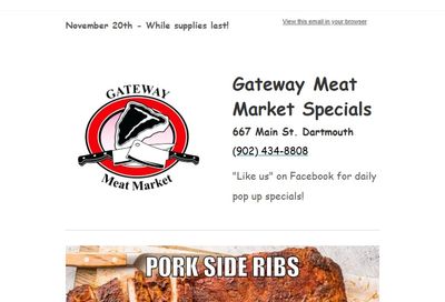 Gateway Meat Market Flyer November 20 to 26