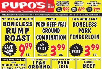 Pupo's Food Market Flyer November 20 to 26