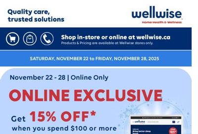 Wellwise By Shoppers Flyer November 22 to 28