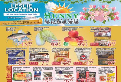 Sunny Supermarket (Leslie) Flyer November 21 to 27