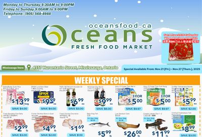 Oceans Fresh Food Market (Mississauga) Flyer November 21 to 27
