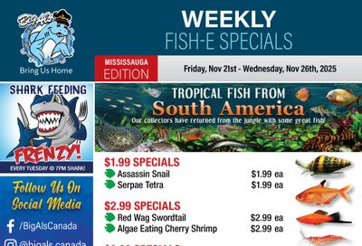 Big Al's (Mississauga) Weekly Specials November 21 to 27
