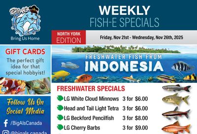 Big Al's (North York) Weekly Specials November 21 to 27