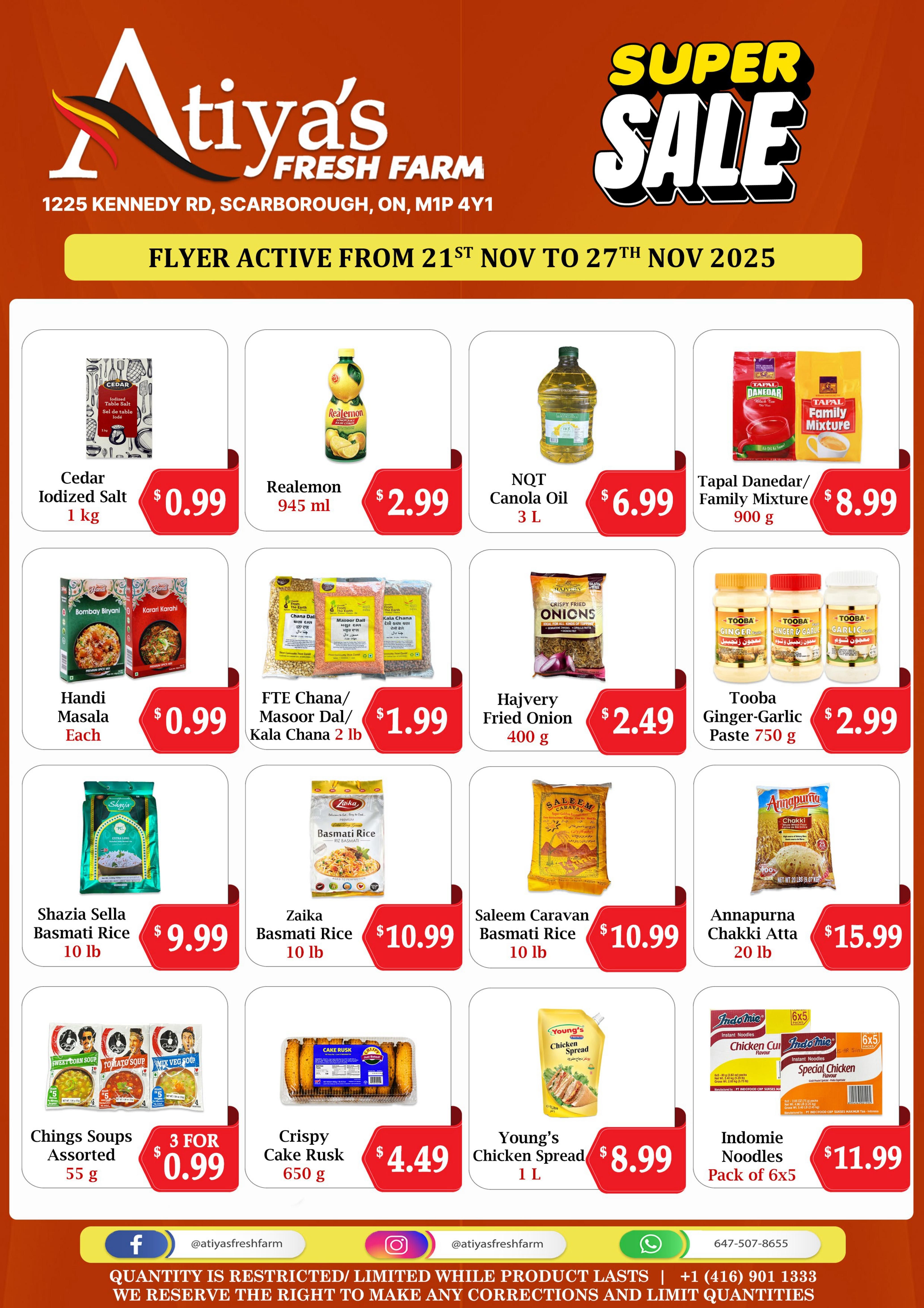 Atiya's Fresh Farm Flyer November 21 to 27