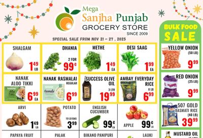 Sanjha Punjab Grocery Store Flyer November 21 to 27