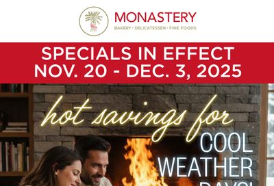 Monastery Bakery Flyer November 20 to December 3