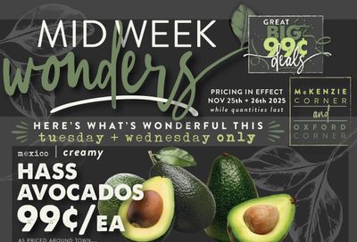 The Root Cellar Mid-Week Flyer November 25 and 26