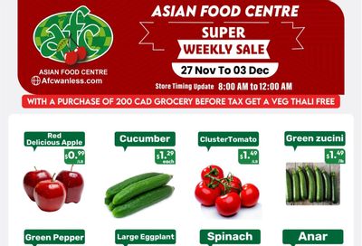 Asian Food Centre (Wanless Dr.) Flyer November 27 to December 3