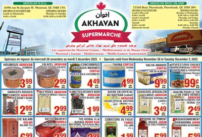 Akhavan Supermarche Flyer November 26 to December 2