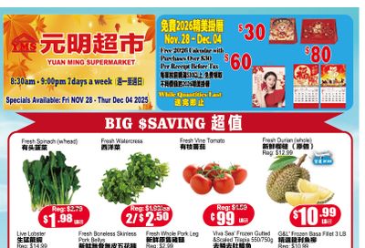Yuan Ming Supermarket Flyer November 28 to December 4