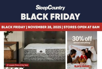Sleep Country Black Friday Flyer November 28 to December 2