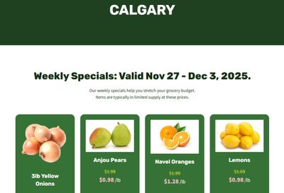 H&W Produce Flyer November 27 to December 3