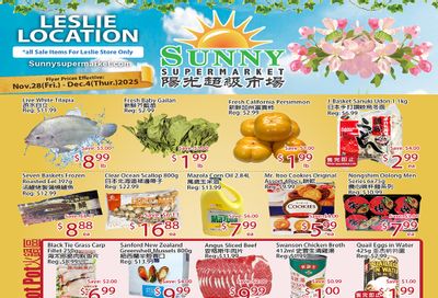 Sunny Supermarket (Leslie) Flyer November 28 to December 4