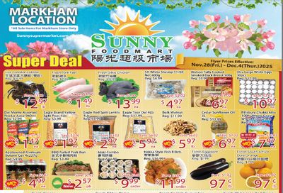 Sunny Foodmart (Markham) Flyer November 28 to December 4