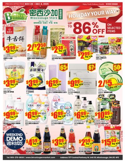 Btrust Supermarket (Mississauga) Flyer November 28 to December 4