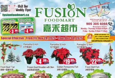 Fusion Supermarket (Unionville)  Flyer November 28 to December 4