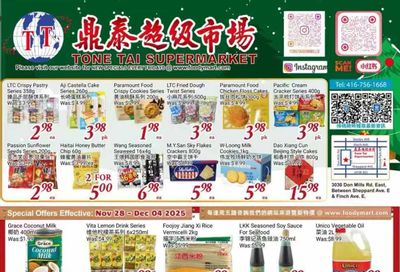 Tone Tai Supermarket Flyer November 28 to December 4