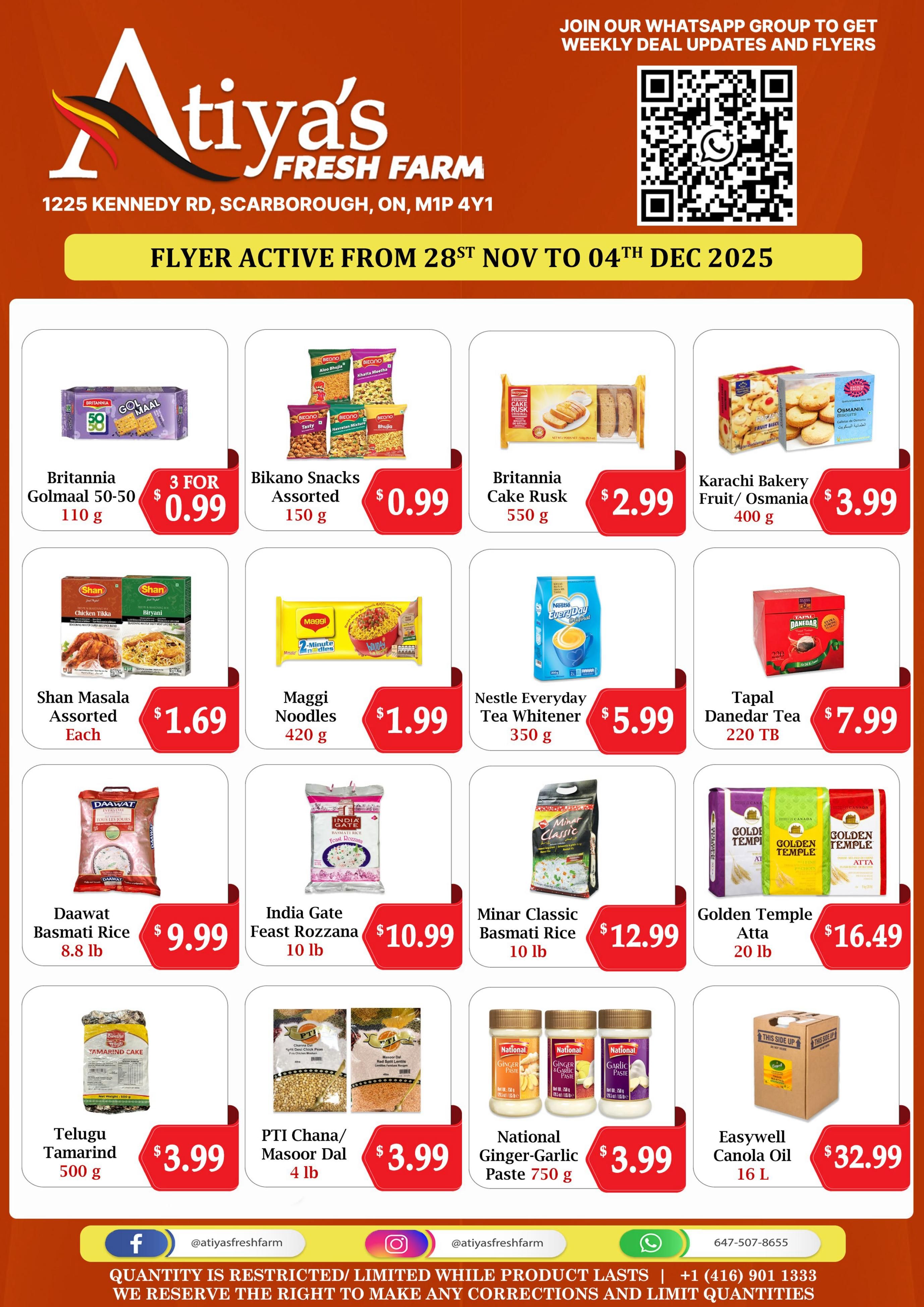 Atiya's Fresh Farm Flyer November 28 to December 4