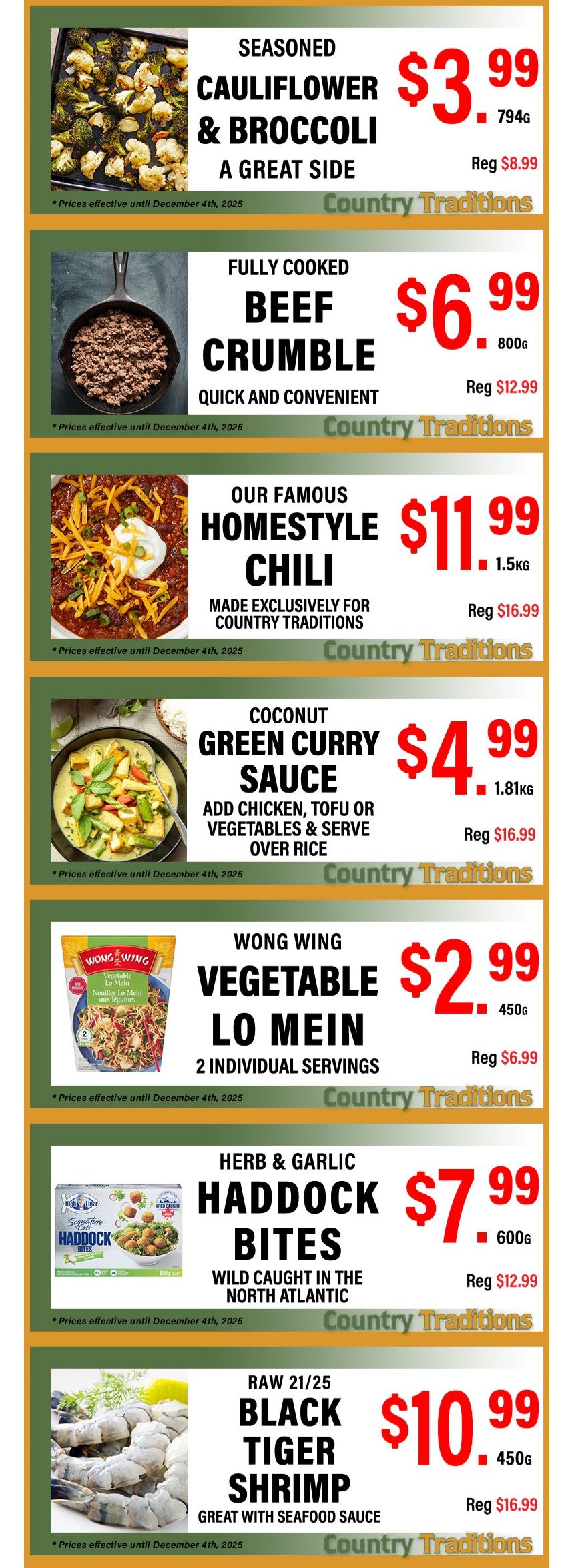 Country Traditions One-Shot Deals Flyer November 28 to December 4