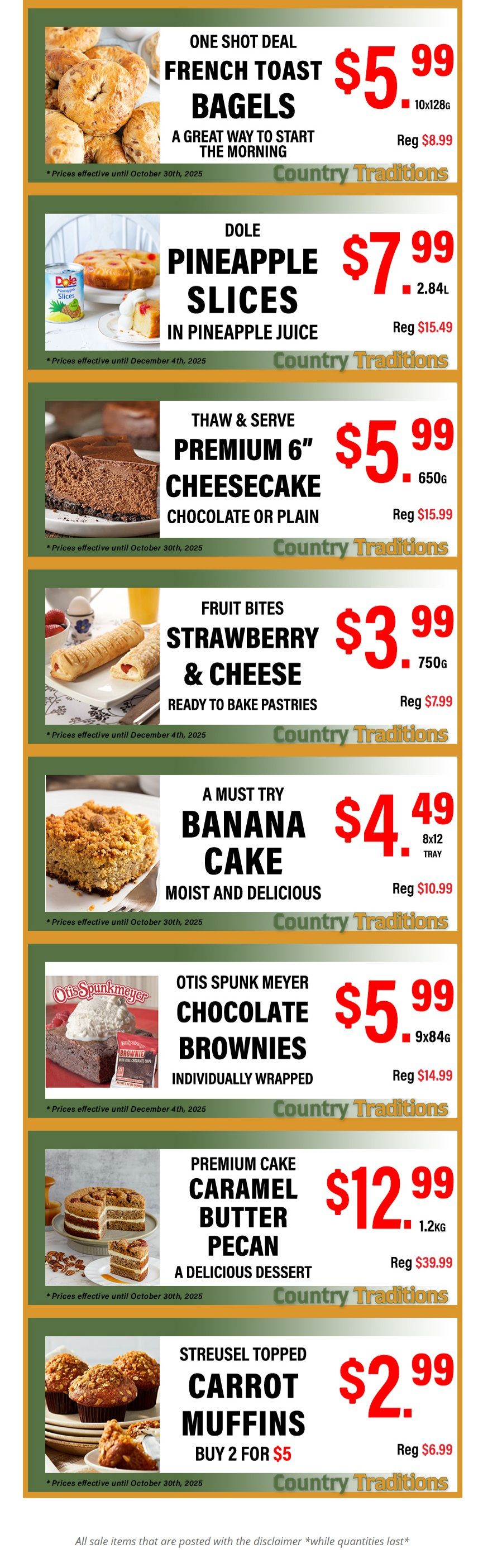 Country Traditions One-Shot Deals Flyer November 28 to December 4