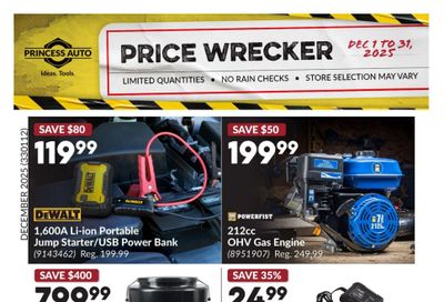 Princess Auto Price Wrecker Flyer December 1 to 31