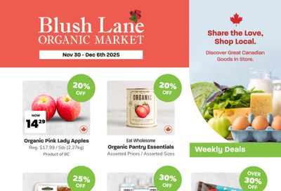 Blush Lane Organic Market Flyer November 30 to December 6