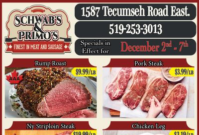 Schwab's & Primo's Flyer December 2 to 7