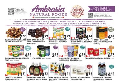 Ambrosia Natural Foods Flyer December 1 to 31
