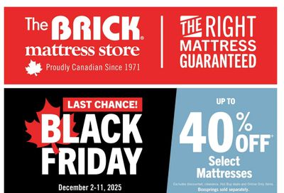 The Brick Mattress Store Flyer December 2 to 11