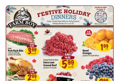 Farm Boy (Cambridge, Hamilton, king & Weber, Fairway, Brantford) Flyer December 4 to 10