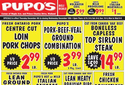 Pupo's Food Market Flyer December 4 to 10