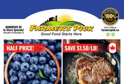 Farmer's Pick Flyer December 4 to 10