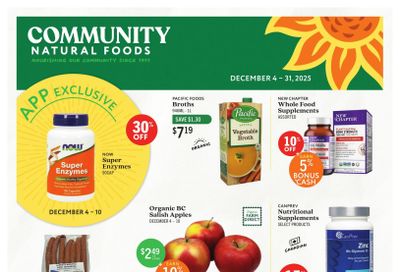 Community Natural Foods Flyer December 4 to 31