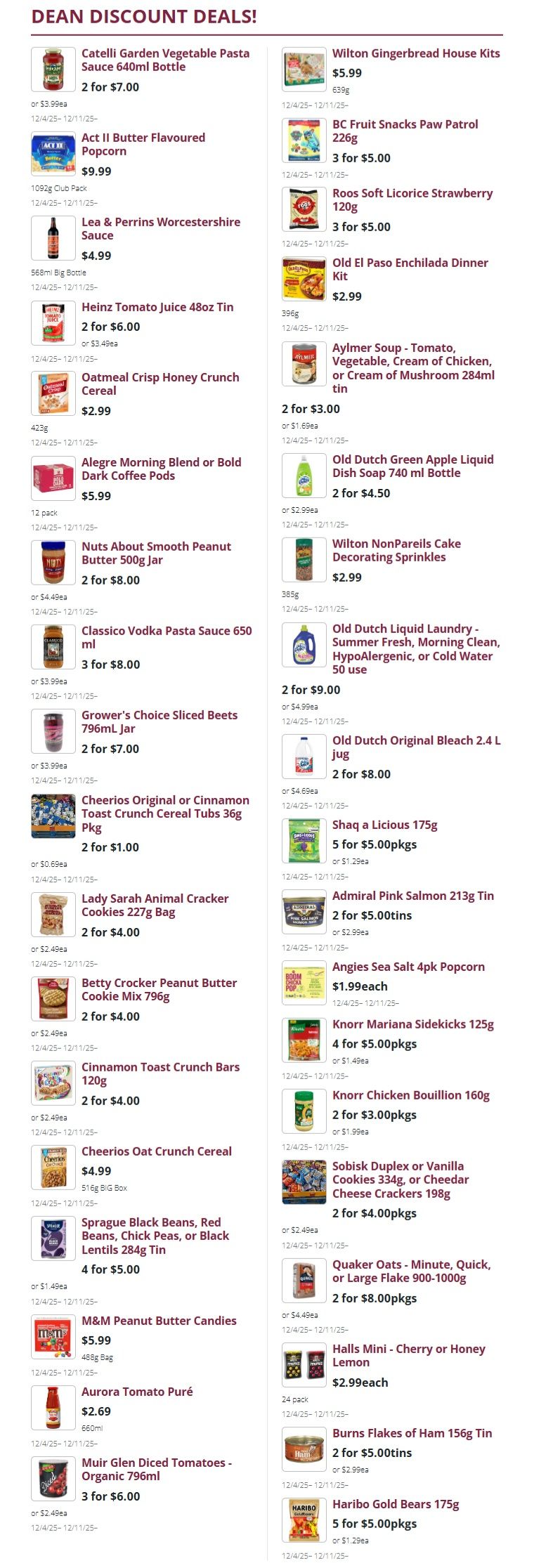 Mike Dean Local Grocer Flyer December 4 to 11