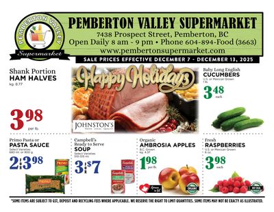 Pemberton Valley Supermarket Flyer December 7 to 13