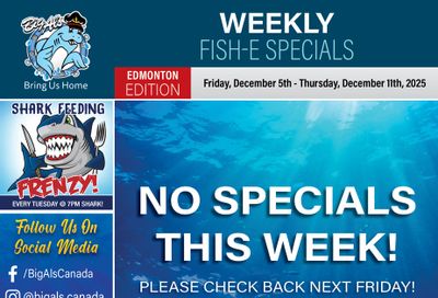 Big Al's (Edmonton) Weekly Specials December 5 to 11