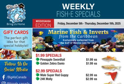 Big Al's (Mississauga) Weekly Specials December 5 to 11