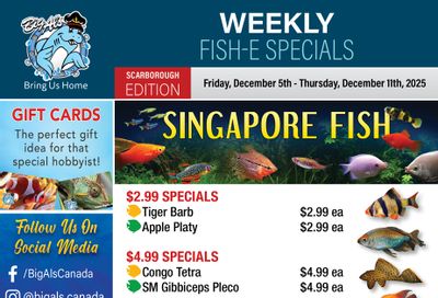 Big Al's (Scarborough) Weekly Specials December 5 to 11