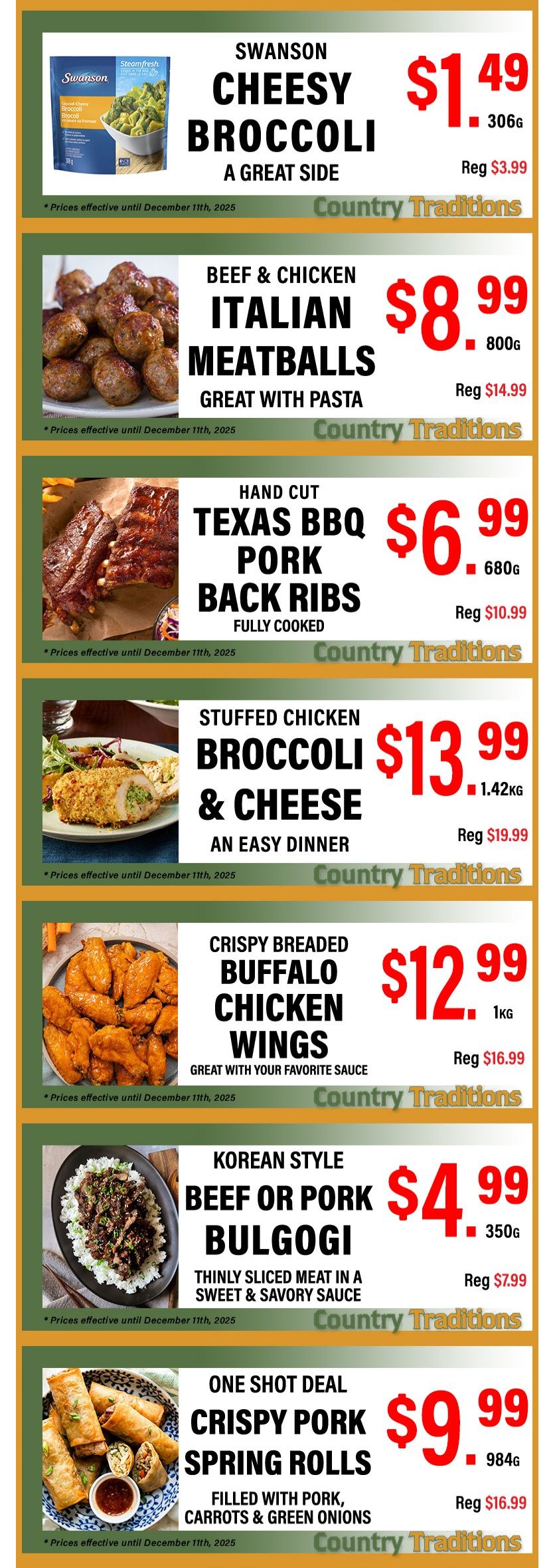Country Traditions One-Shot Deals Flyer December 5 to 11
