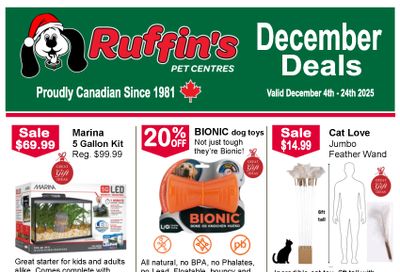 Ruffin's Pet Centre Flyer December 4 to 24