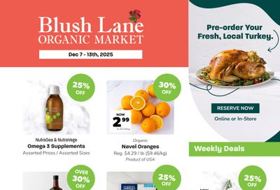 Blush Lane Organic Market Flyer December 7 to 13