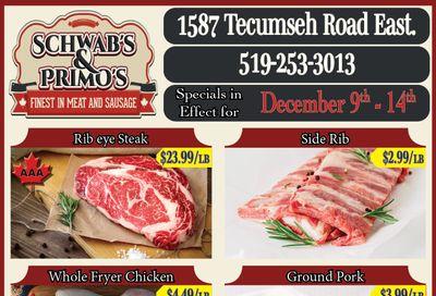 Schwab's & Primo's Flyer December 9 to 14