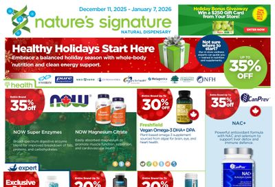 Nature's Signature Flyer December 11 to January 7